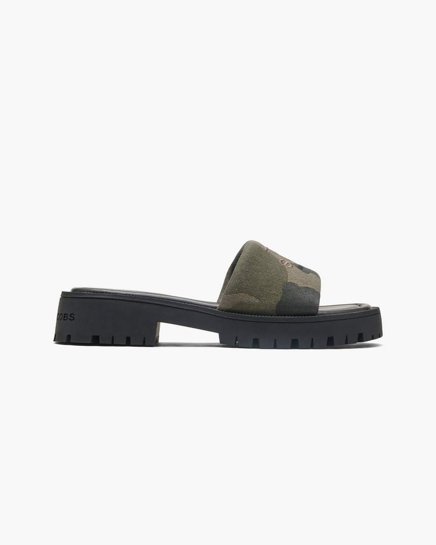 de camo jacquard lug sole slide