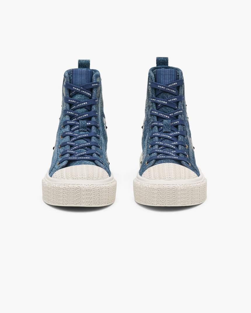 de sequin daisy denim high top sneaker