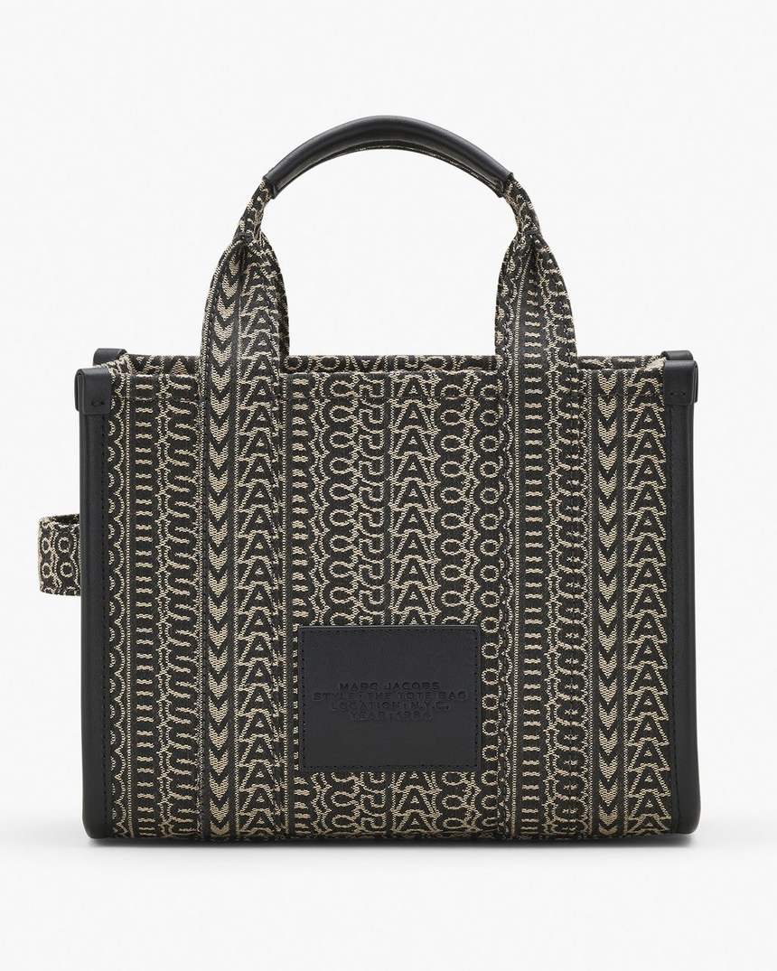 de monogram jacquard kleine tote bag