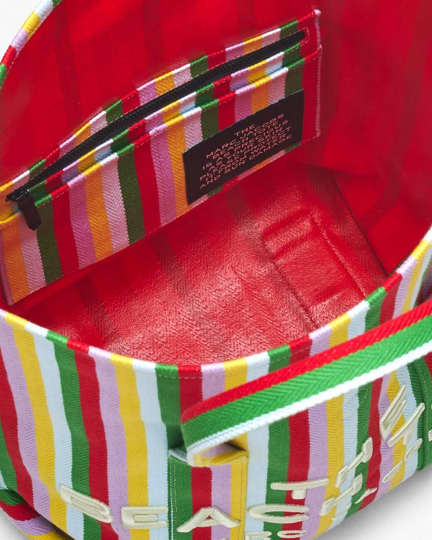 de gestreepte jacquard strandtas