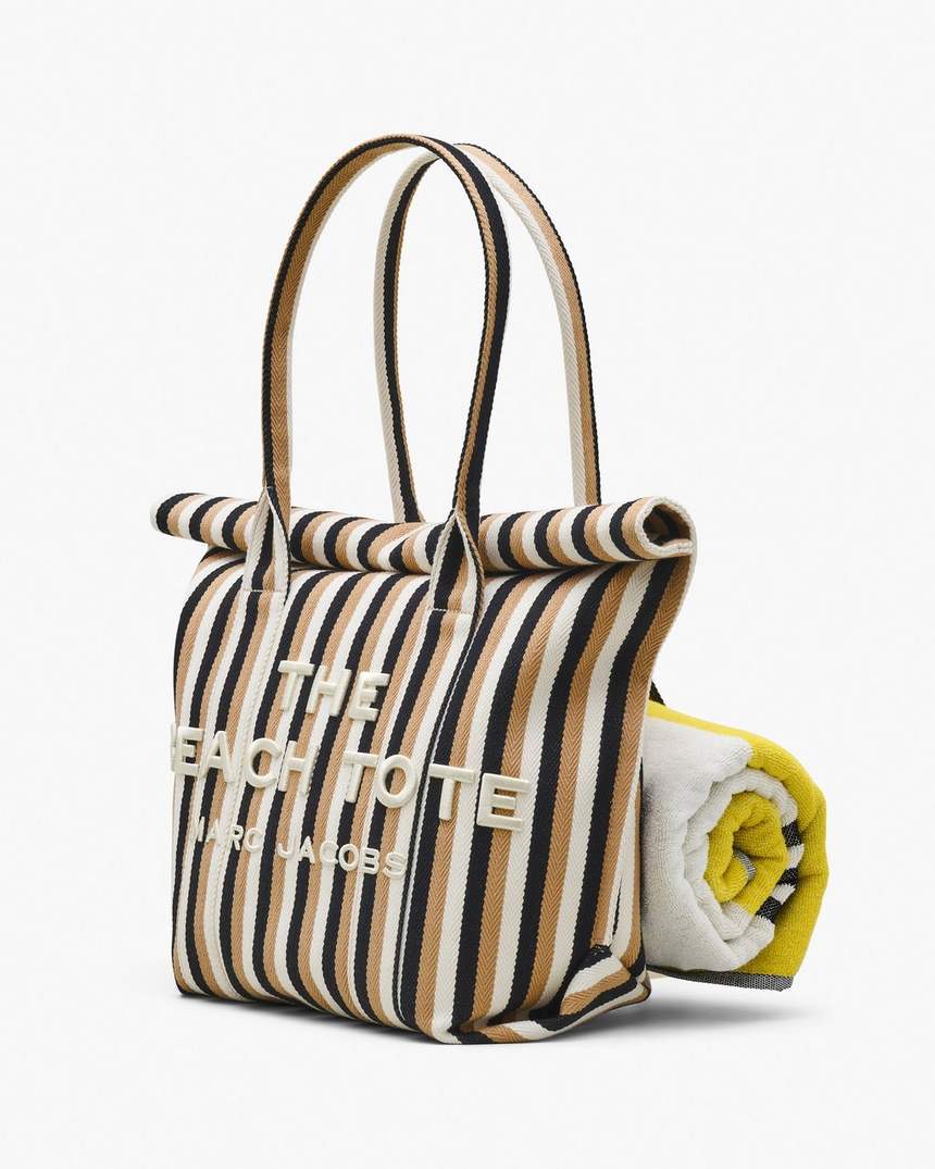 de gestreepte jacquard strandtas