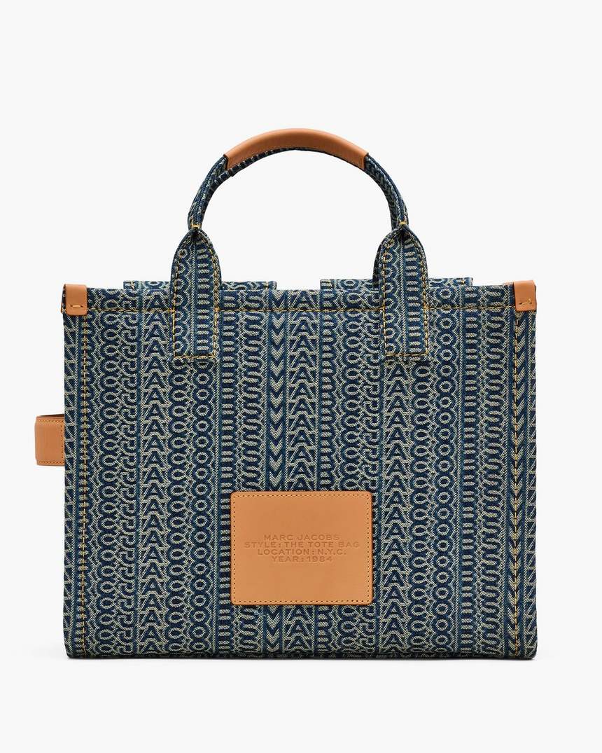de cargo monogram denim medium tote bag
