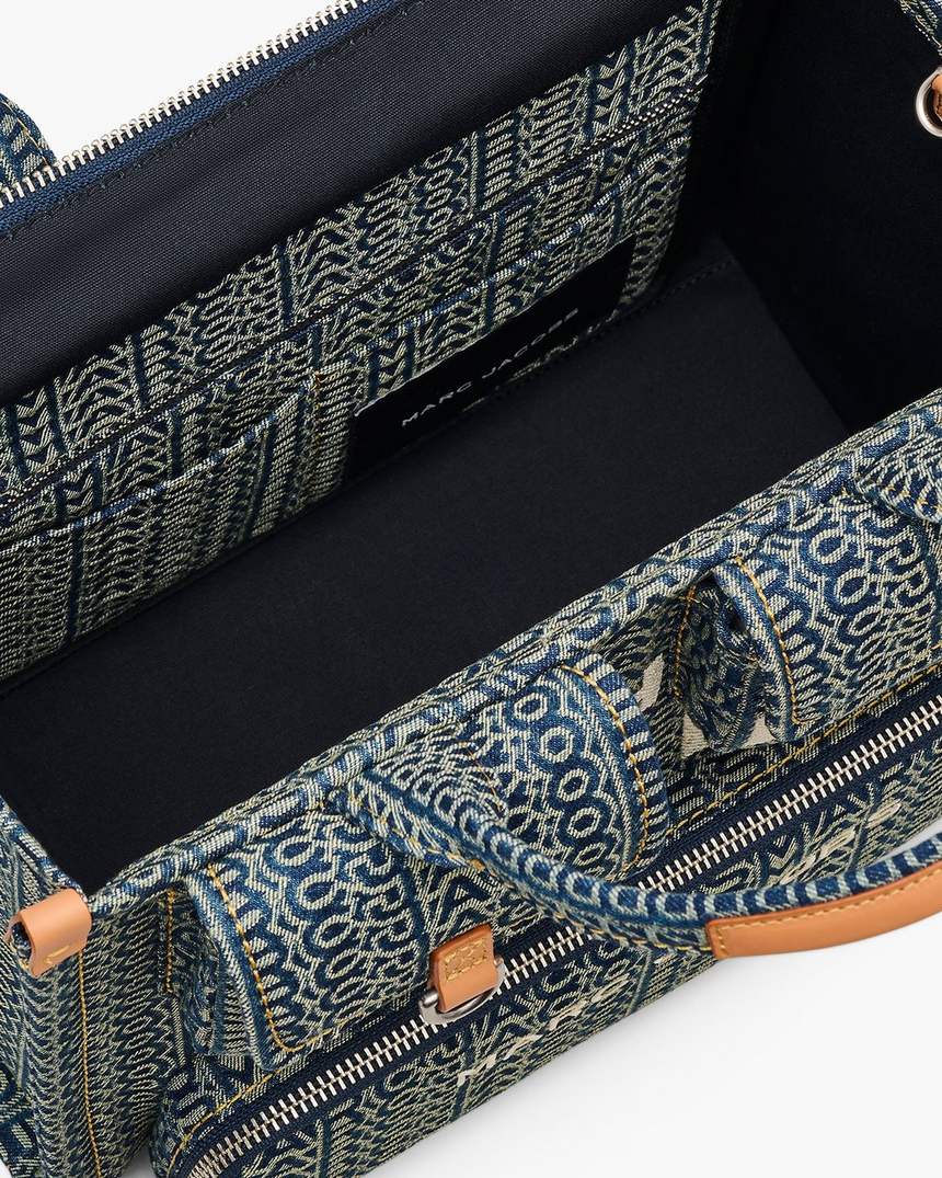 de cargo monogram denim medium tote bag