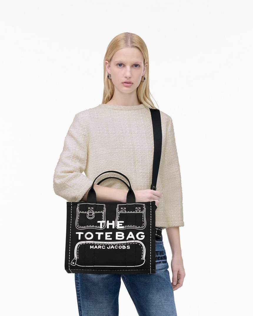 de trompe loeil cargo canvas medium tote bag