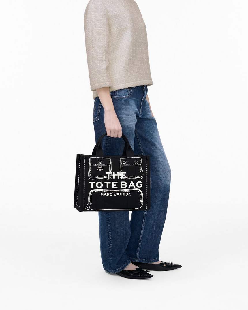 de trompe loeil cargo canvas medium tote bag