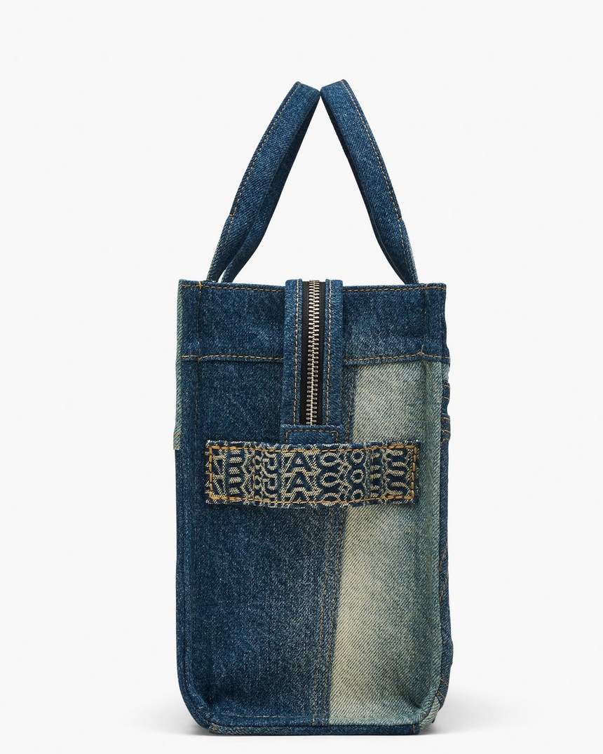 de deconstructed denim medium tote bag