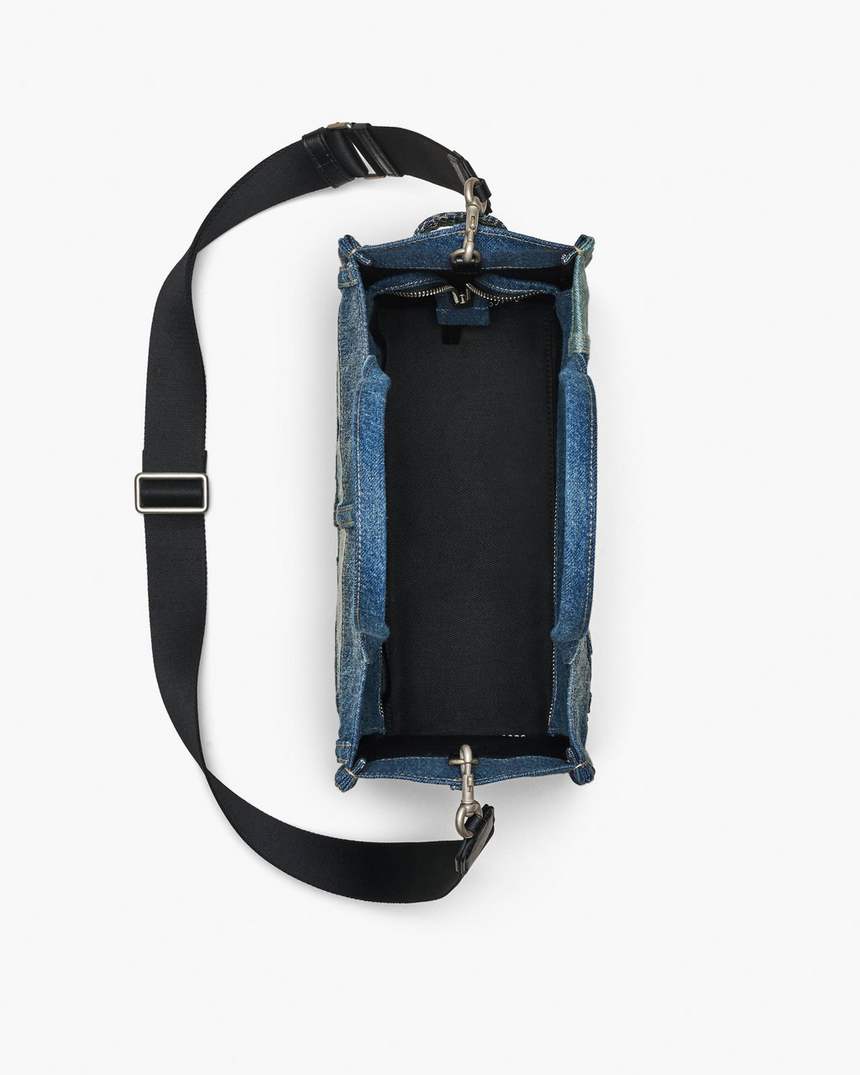 de deconstructed denim medium tote bag